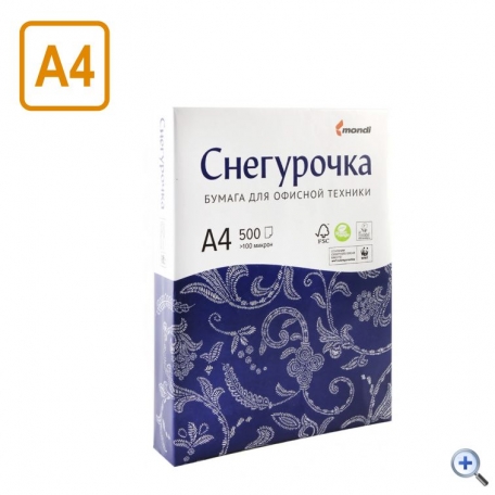 Бумага Снегурочка А4, 80 г/м2, 500 листов, класс бумаги С, белизна CIE 146%