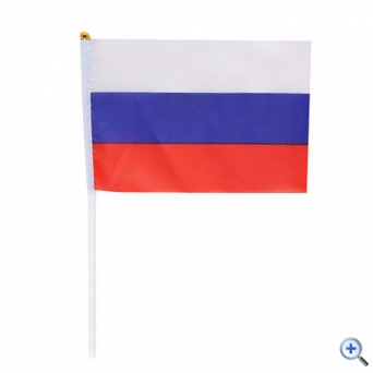 Флаг России, 140*200 мм, полиэфир, для помещений и улицы, флагшток